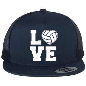 Love Volleyball Gift Flat Bill Trucker Hat