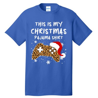 Leopard Video Game Santa Hat This Is My Christmas Pajama Cool Gift Tall T-Shirt