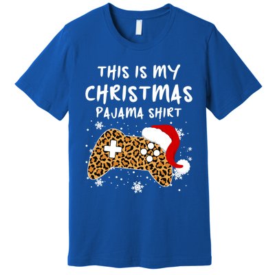 Leopard Video Game Santa Hat This Is My Christmas Pajama Cool Gift Premium T-Shirt