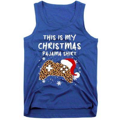 Leopard Video Game Santa Hat This Is My Christmas Pajama Cool Gift Tank Top