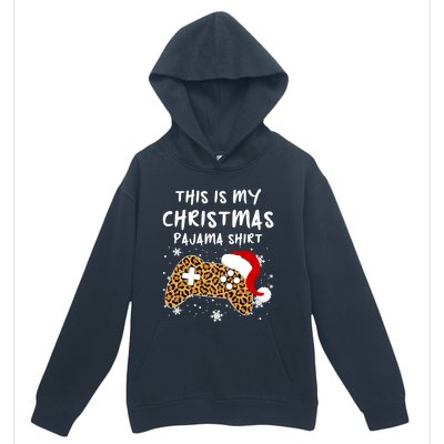 Leopard Video Game Santa Hat This Is My Christmas Pajama Cool Gift Urban Pullover Hoodie