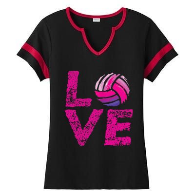 Love Volleyball Gifts For Volleyball Fans Teen Girl Wo Ladies Halftime Notch Neck Tee