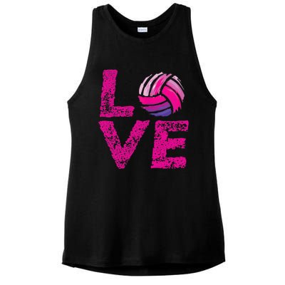 Love Volleyball Gifts For Volleyball Fans Teen Girl Wo Ladies PosiCharge Tri-Blend Wicking Tank