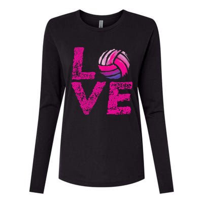 Love Volleyball Gifts For Volleyball Fans Teen Girl Wo Womens Cotton Relaxed Long Sleeve T-Shirt