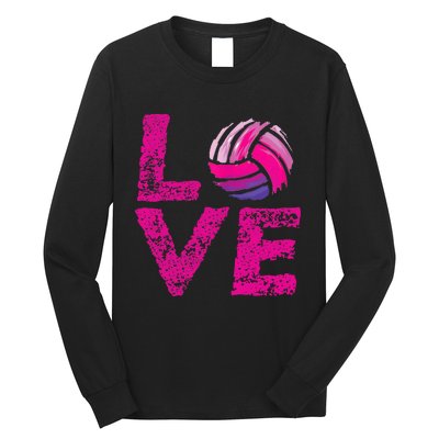 Love Volleyball Gifts For Volleyball Fans Teen Girl Wo Long Sleeve Shirt