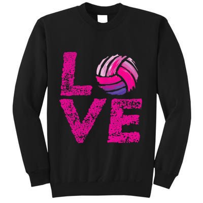 Love Volleyball Gifts For Volleyball Fans Teen Girl Wo Sweatshirt