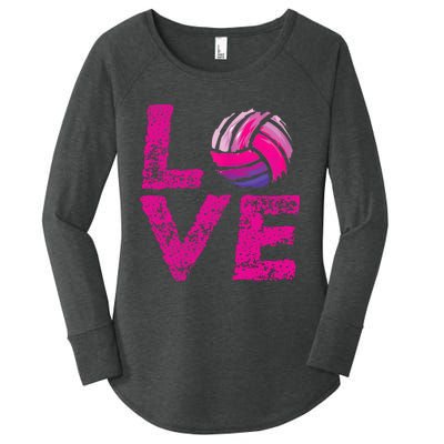 Love Volleyball Gifts For Volleyball Fans Teen Girl Wo Women's Perfect Tri Tunic Long Sleeve Shirt