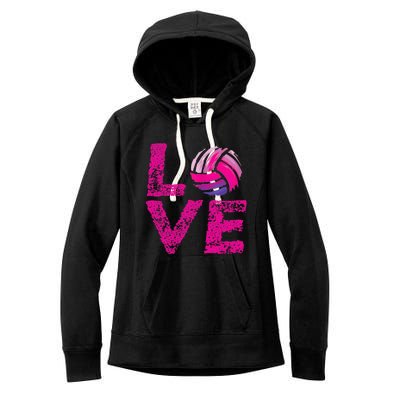 Love Volleyball Gifts For Volleyball Fans Teen Girl Wo Women's Fleece Hoodie