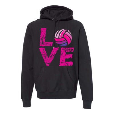 Love Volleyball Gifts For Volleyball Fans Teen Girl Wo Premium Hoodie