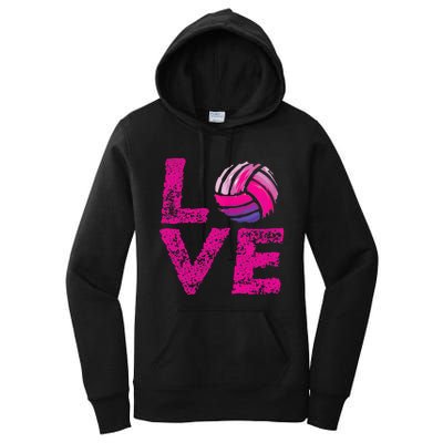 Love Volleyball Gifts For Volleyball Fans Teen Girl Wo Women's Pullover Hoodie