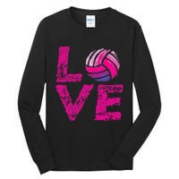 Love Volleyball Gifts For Volleyball Fans Teen Girl Wo Tall Long Sleeve T-Shirt