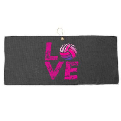 Love Volleyball Gifts For Volleyball Fans Teen Girl Wo Large Microfiber Waffle Golf Towel