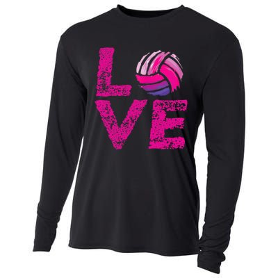 Love Volleyball Gifts For Volleyball Fans Teen Girl Wo Cooling Performance Long Sleeve Crew