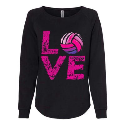 Love Volleyball Gifts For Volleyball Fans Teen Girl Wo Womens California Wash Sweatshirt