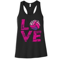 Love Volleyball Gifts For Volleyball Fans Teen Girl Wo Women's Racerback Tank