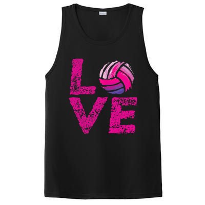 Love Volleyball Gifts For Volleyball Fans Teen Girl Wo PosiCharge Competitor Tank