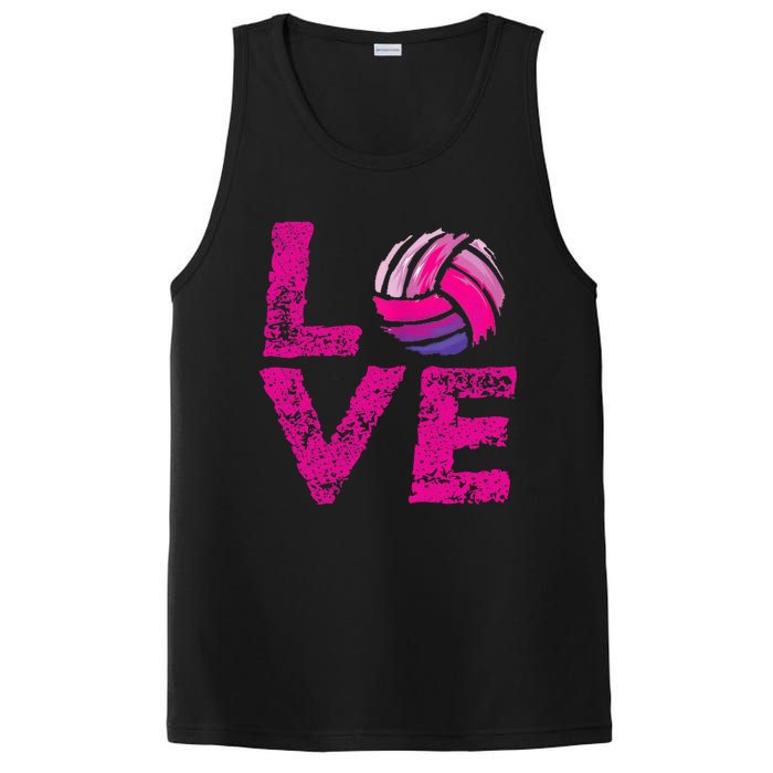 Love Volleyball Gifts For Volleyball Fans Teen Girl Wo PosiCharge Competitor Tank