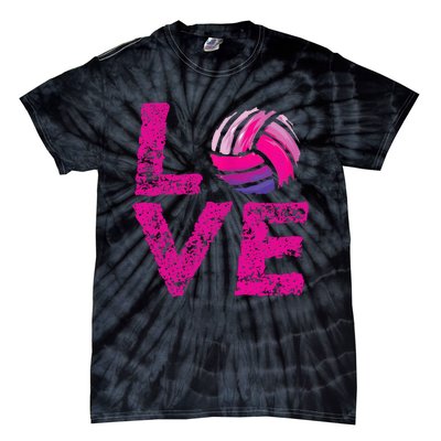 Love Volleyball Gifts For Volleyball Fans Teen Girl Wo Tie-Dye T-Shirt