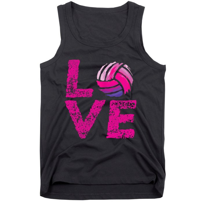 Love Volleyball Gifts For Volleyball Fans Teen Girl Wo Tank Top