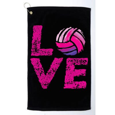 Love Volleyball Gifts For Volleyball Fans Teen Girl Wo Platinum Collection Golf Towel