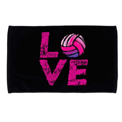 Love Volleyball Gifts For Volleyball Fans Teen Girl Wo Microfiber Hand Towel