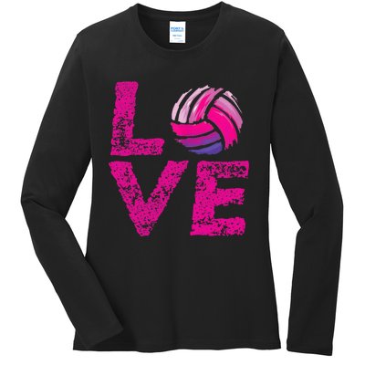 Love Volleyball Gifts For Volleyball Fans Teen Girl Wo Ladies Long Sleeve Shirt