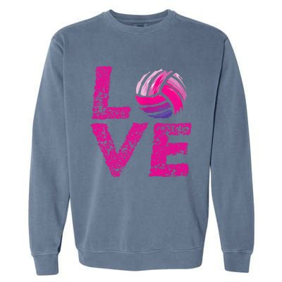 Love Volleyball Gifts For Volleyball Fans Teen Girl Wo Garment-Dyed Sweatshirt