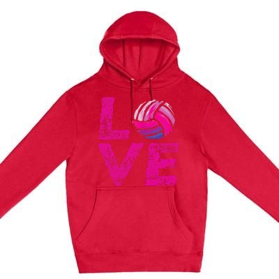 Love Volleyball Gifts For Volleyball Fans Teen Girl Wo Premium Pullover Hoodie