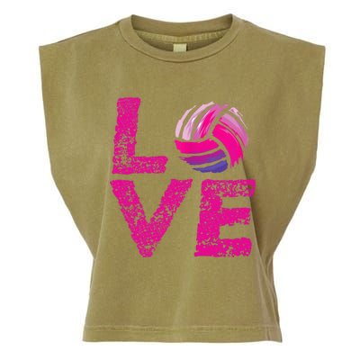 Love Volleyball Gifts For Volleyball Fans Teen Girl Wo Garment-Dyed Women's Muscle Tee