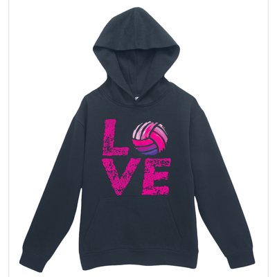 Love Volleyball Gifts For Volleyball Fans Teen Girl Wo Urban Pullover Hoodie