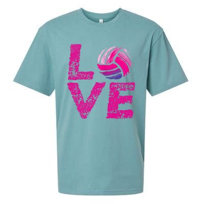 Love Volleyball Gifts For Volleyball Fans Teen Girl Wo Sueded Cloud Jersey T-Shirt