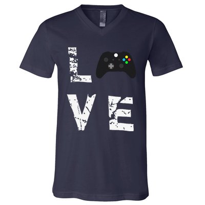 Love Video Games Valentine's Day Funny V-Neck T-Shirt