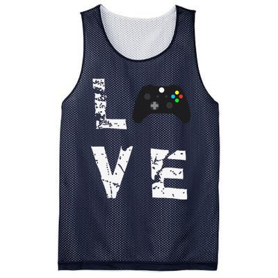 Love Video Games Valentine's Day Funny Mesh Reversible Basketball Jersey Tank