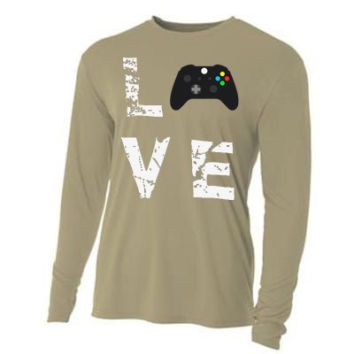 Love Video Games Valentine's Day Funny Cooling Performance Long Sleeve Crew