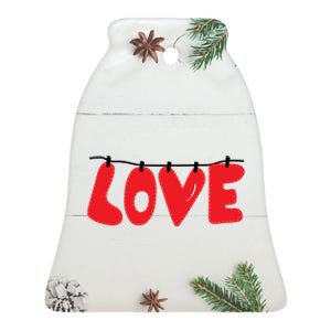 Love Valentines Gift For Lovers Ceramic Bell Ornament