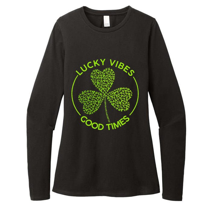 Lucky Vibes Good Times Saint Patrick's Day Womens CVC Long Sleeve Shirt