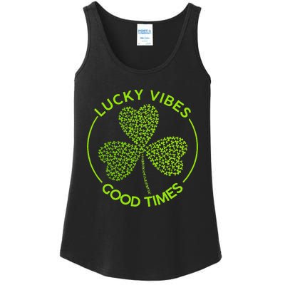 Lucky Vibes Good Times Saint Patrick's Day Ladies Essential Tank