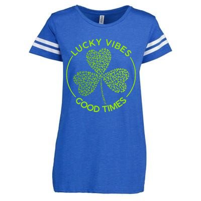 Lucky Vibes Good Times Saint Patrick's Day Enza Ladies Jersey Football T-Shirt