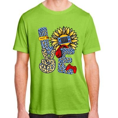 Love Video Game Gamer Leopard Sunflower Graphic Plus Size Adult ChromaSoft Performance T-Shirt