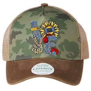 Love Video Game Gamer Leopard Sunflower Graphic Plus Size Legacy Tie Dye Trucker Hat