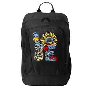 Love Video Game Gamer Leopard Sunflower Graphic Plus Size City Backpack