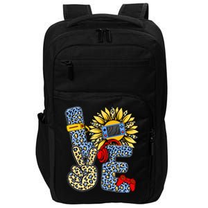 Love Video Game Gamer Leopard Sunflower Graphic Plus Size Impact Tech Backpack