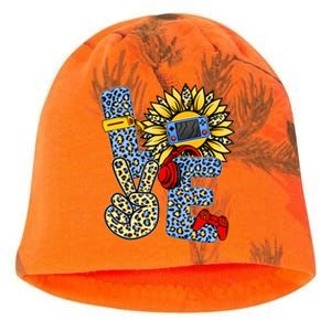 Love Video Game Gamer Leopard Sunflower Graphic Plus Size Kati - Camo Knit Beanie