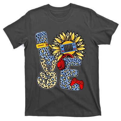 Love Video Game Gamer Leopard Sunflower Graphic Plus Size T-Shirt