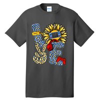 Love Video Game Gamer Leopard Sunflower Graphic Plus Size Tall T-Shirt