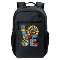 Love Video Game Gamer Leopard Sunflower Graphic Plus Size Daily Commute Backpack