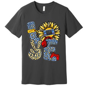 Love Video Game Gamer Leopard Sunflower Graphic Plus Size Premium T-Shirt