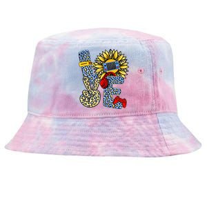 Love Video Game Gamer Leopard Sunflower Graphic Plus Size Tie-Dyed Bucket Hat