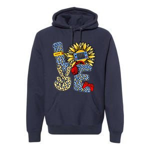 Love Video Game Gamer Leopard Sunflower Graphic Plus Size Premium Hoodie