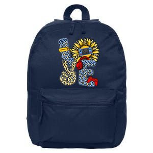 Love Video Game Gamer Leopard Sunflower Graphic Plus Size 16 in Basic Backpack